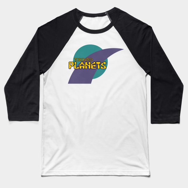 Defunct Toronto Planets Roller Hockey Baseball T-Shirt by Defunctland